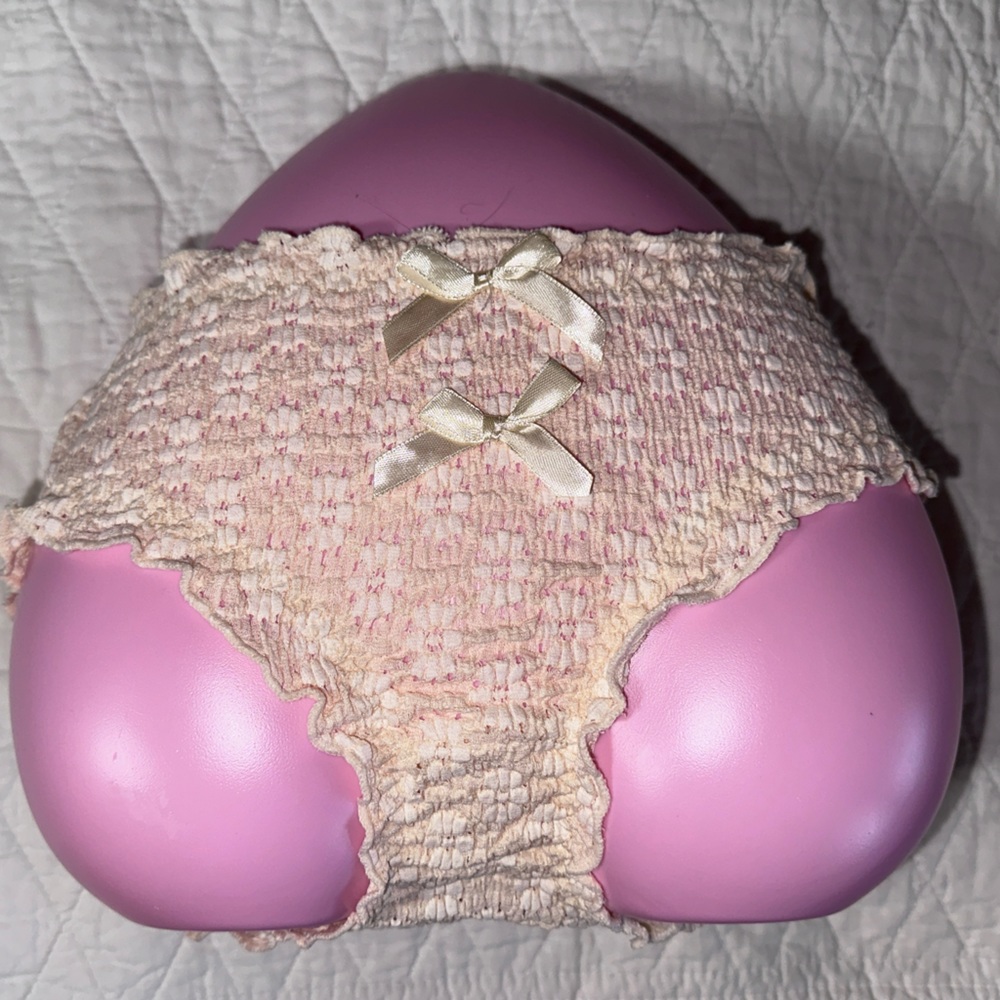 Beige Lolita Kawaii Panties. Thick textured panties